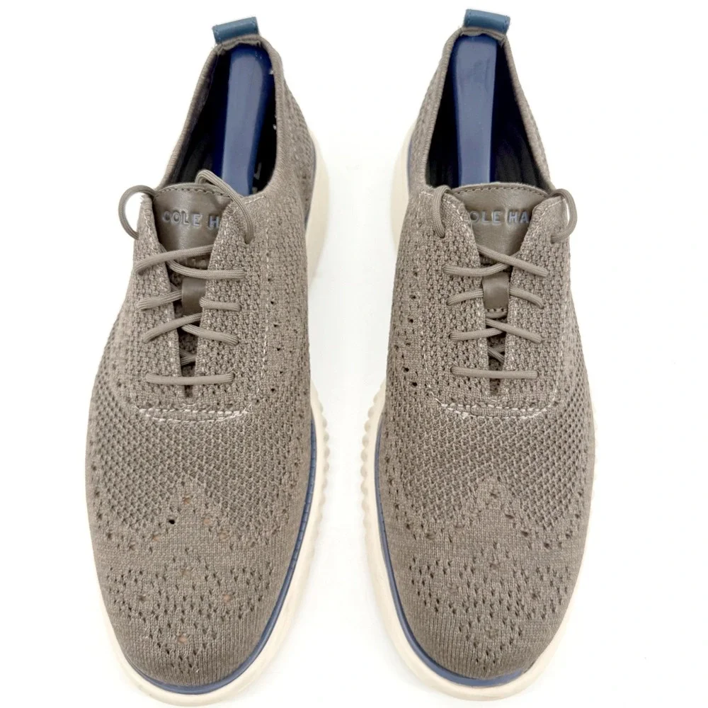 Cole Haan ZERØGRAND Wingtip Oxford Mens 9 Olive Green Stitchlite Knit Comfort